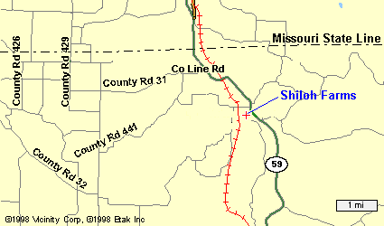 Location Map for Shiloh Farms Bakery
